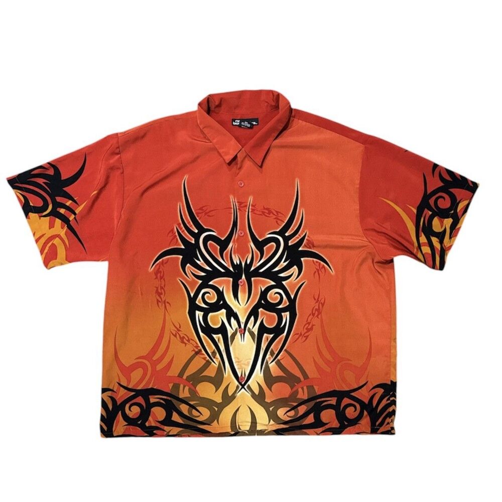 Vintage Y2K No Boundaries Tribal Shirt Streetwear Tribal Cyber Rave 2000s 2XL